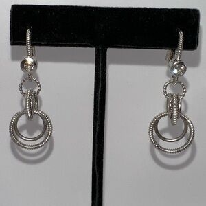 Judith Ripka Sterling Silver Hoop and CZ Earrings
